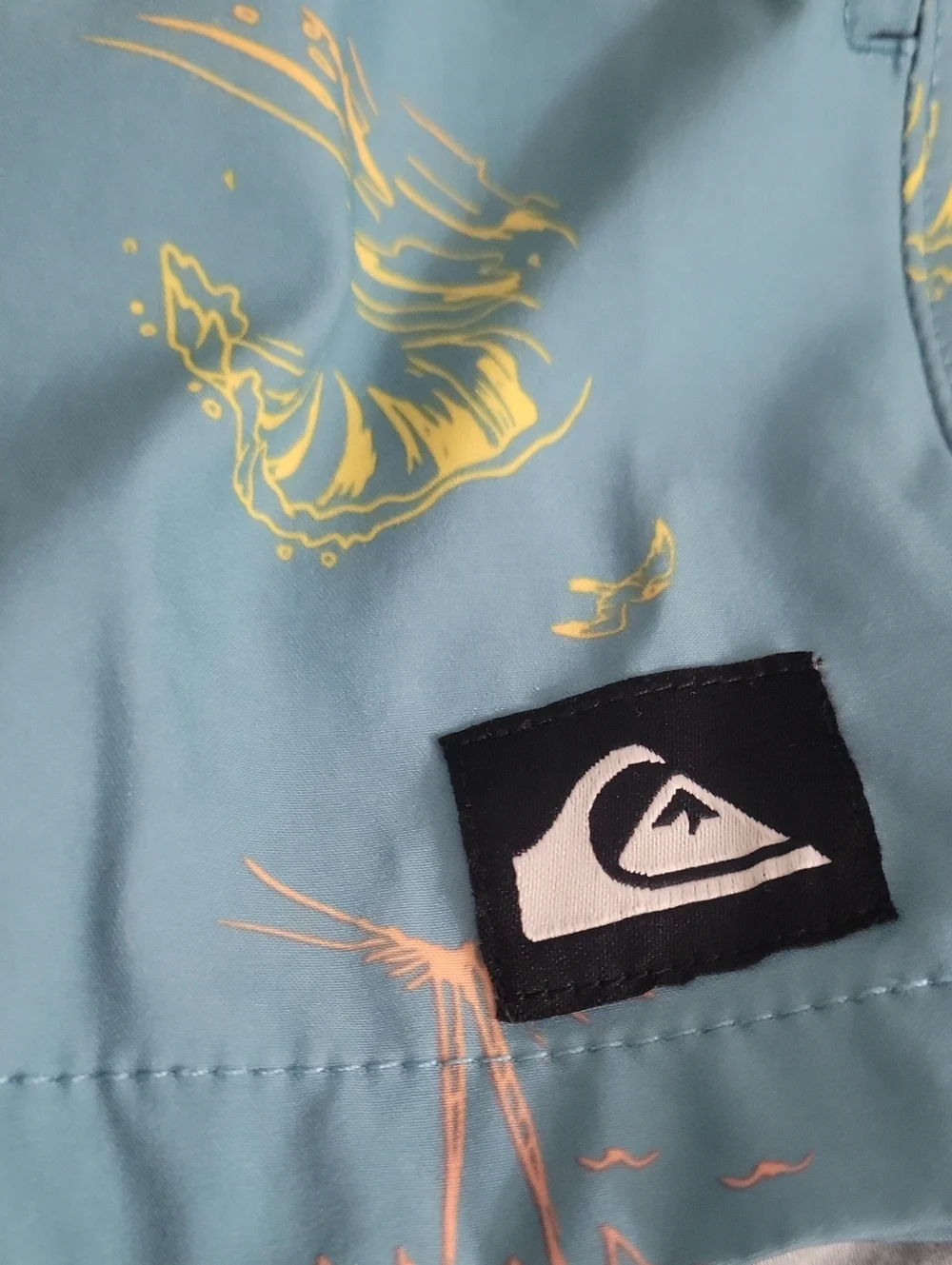 Quicksilver Kids' Light Blue Palm Print Swim Trunks Size XS 5/6